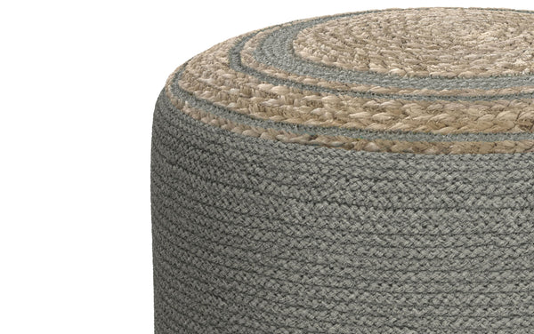 Simpli Home Round Braided Pouf