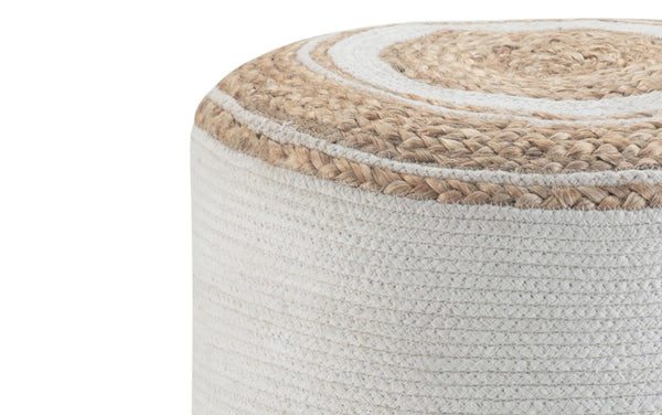 Simpli Home Round Braided Pouf In Natural