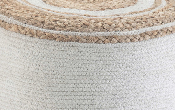 Simpli Home Round Braided Pouf In Natural
