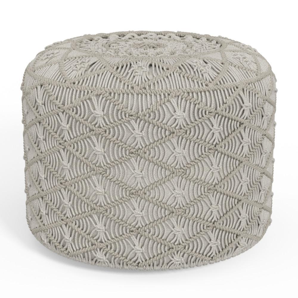simpli home Round Macrame Pouf