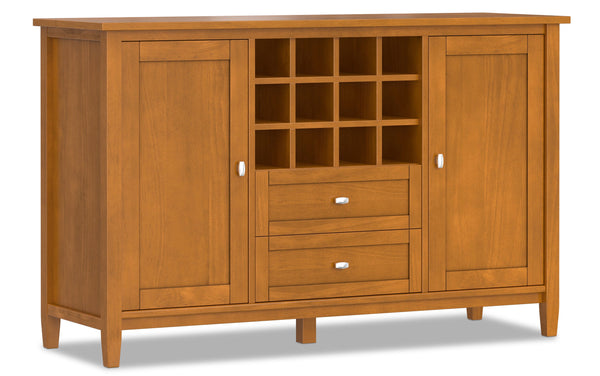 Simpli Home Shaker Storage Cabinet With Wine Rack