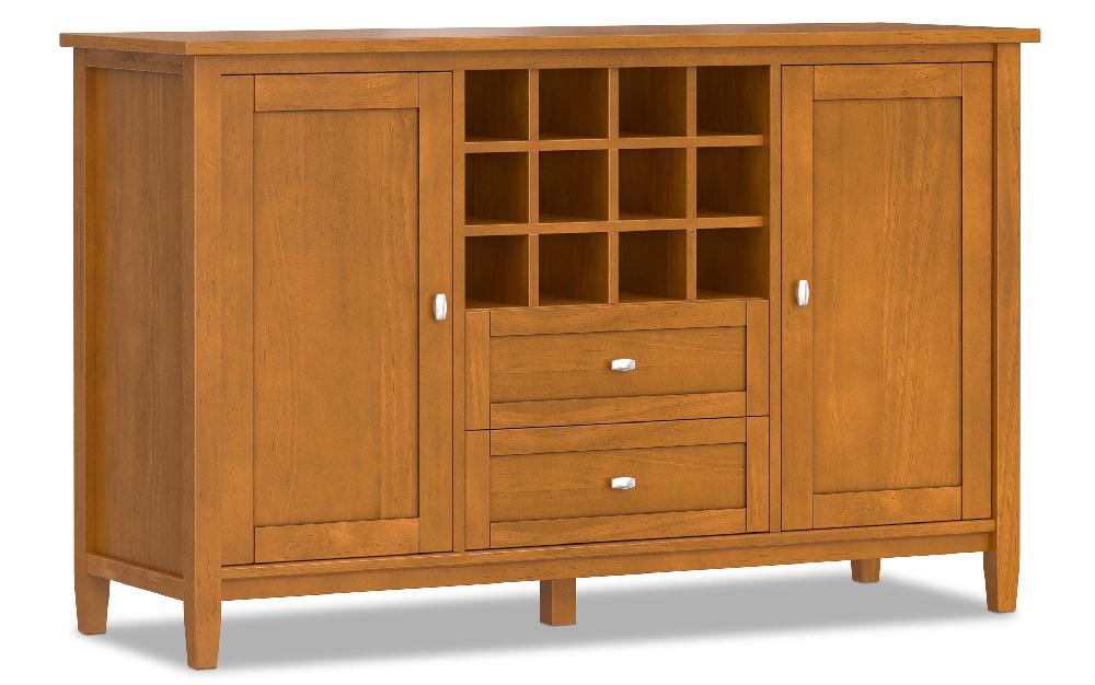 simpli home Shaker Storage Cabinet with Wine Rack