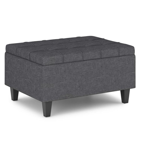 Simpli Home Small Coffee Table Ottoman In Linen