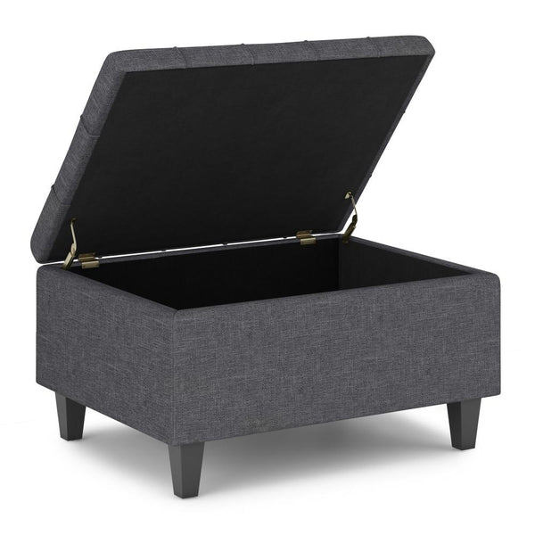 Simpli Home Small Coffee Table Ottoman In Linen