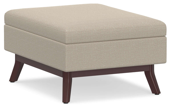 Simpli Home Small Coffee Table Ottoman In Linen