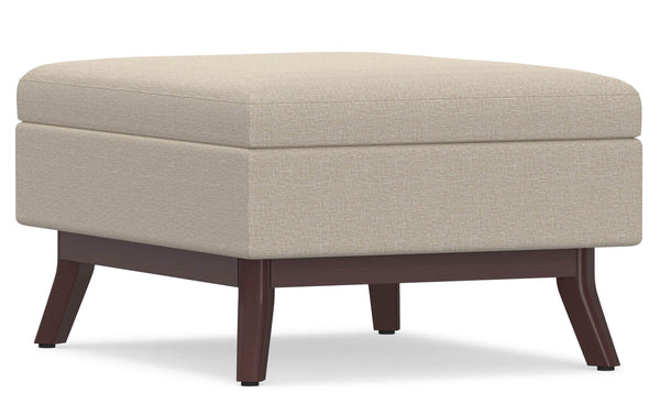 Simpli Home Small Coffee Table Ottoman In Linen