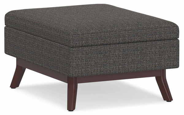 Simpli Home Small Coffee Table Ottoman In Tweed
