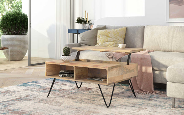 Simpli Home Small Lift Top Coffee Table In Mango