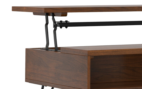 Simpli Home Small Lift Top Coffee Table In Walnut