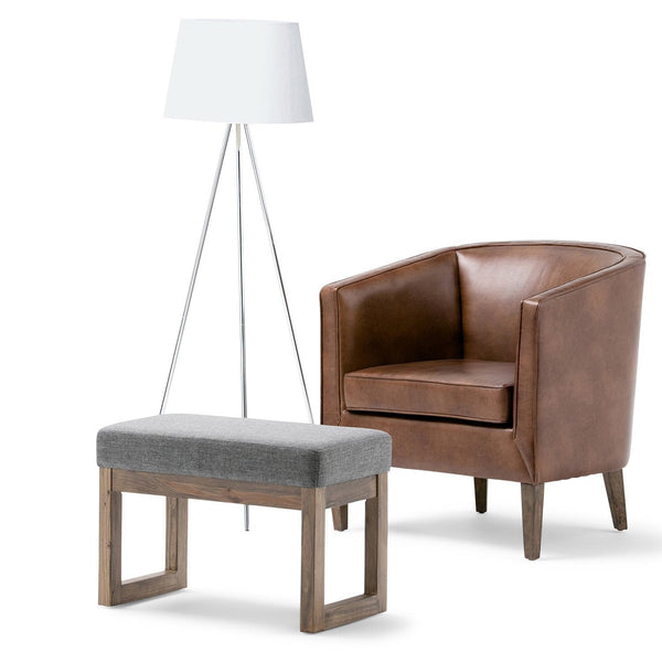 Simpli Home Small Ottoman Bench In Linen