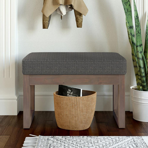 Simpli Home Small Ottoman Bench In Tweed