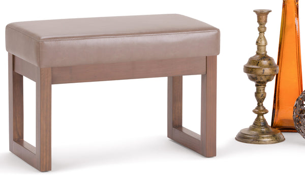 Simpli Home Small Ottoman Bench In Vegan Leather