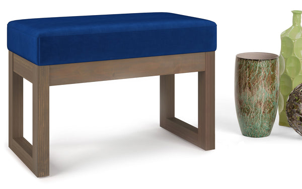 Simpli Home Small Ottoman Bench In Velvet