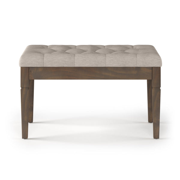 Simpli Home Small Tufted Ottoman Bench In Linen