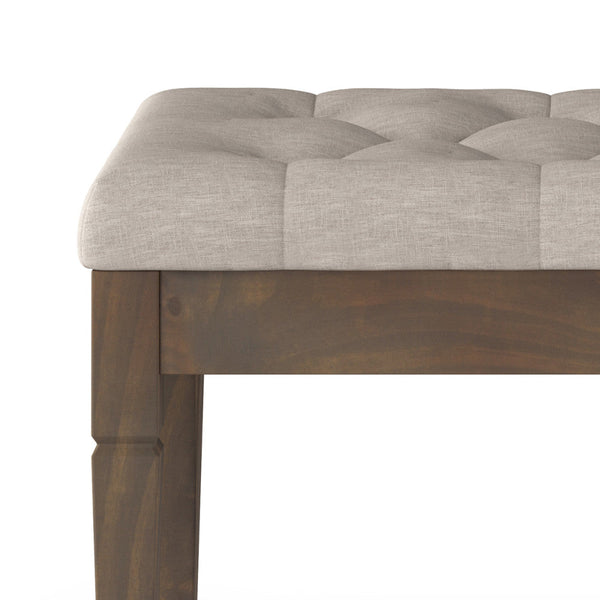 Simpli Home Small Tufted Ottoman Bench In Linen
