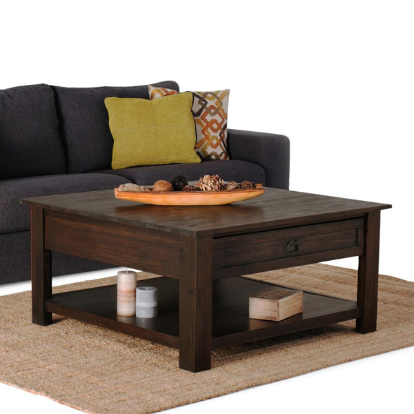 Simpli Home Square Coffee Table In Acacia