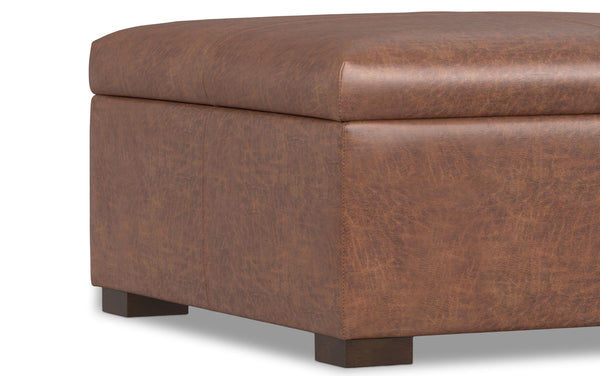 Simpli Home Square Coffee Table Storage Ottoman