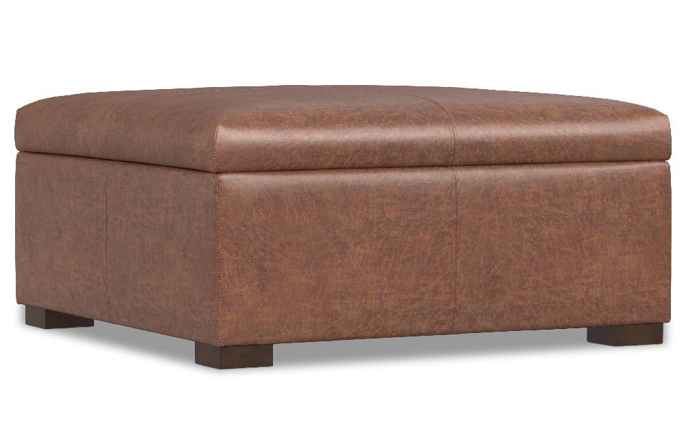 simpli home Square Coffee Table Storage Ottoman