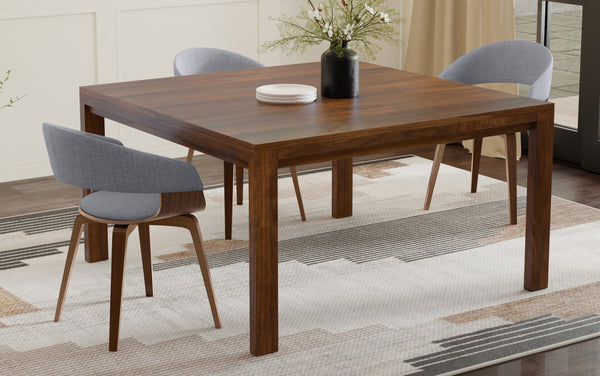 Simpli Home Square Dining Table In Walnut