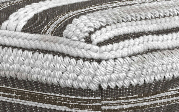 Simpli Home Square Pouf In Natural And Taupe Grey