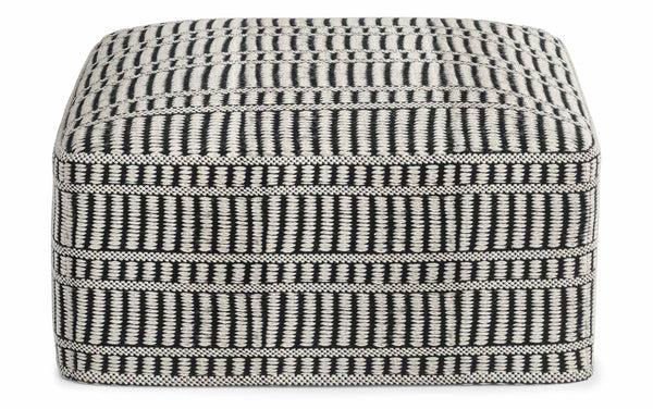 Simpli Home Square Woven Outdoor/ Indoor Pouf