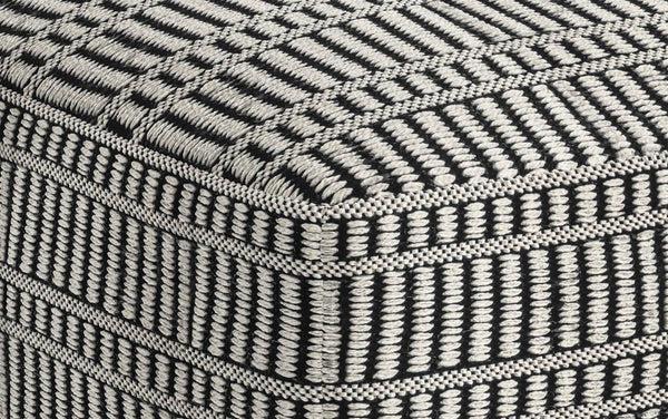 Simpli Home Square Woven Outdoor/ Indoor Pouf