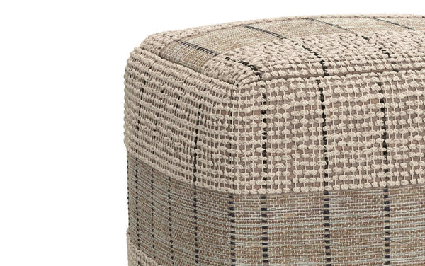 Simpli Home Square Woven Pouf