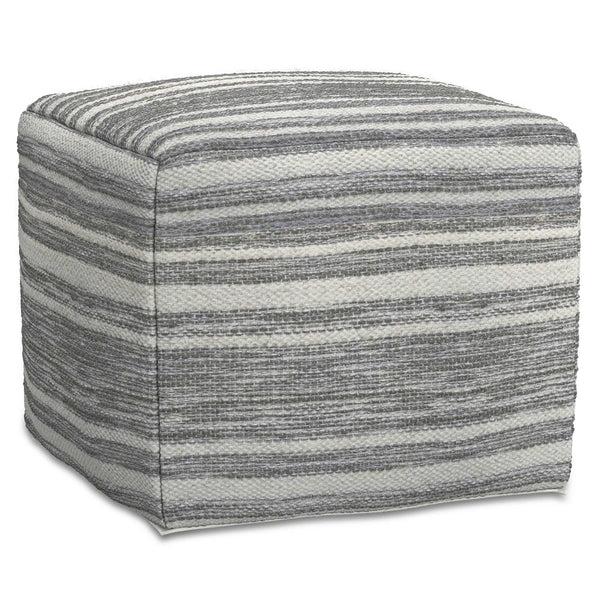 Simpli Home Square Woven Pouf