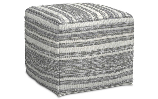 Simpli Home Square Woven Pouf
