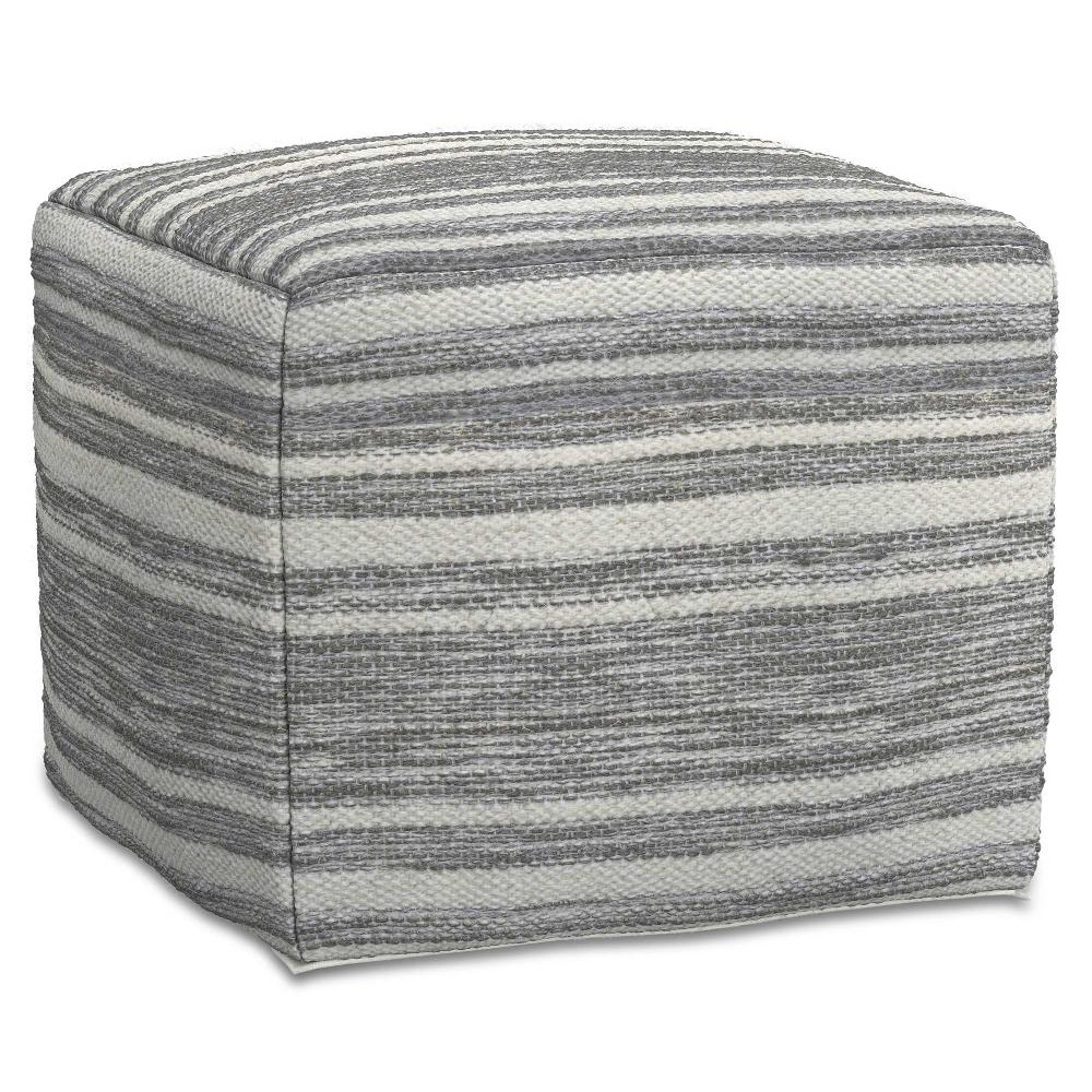 simpli home Square Woven Pouf