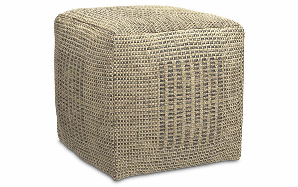 Simpli Home Square Woven Pouf