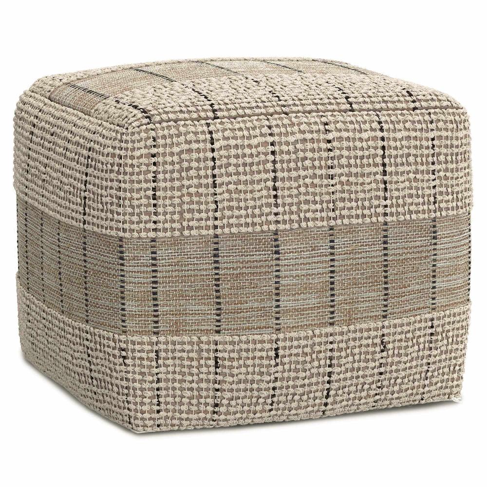 simpli home Square Woven Pouf