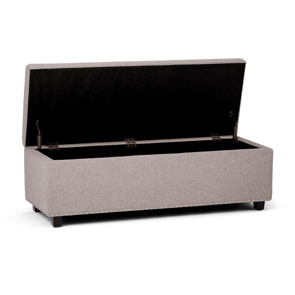 Simpli Home Storage Ottoman In Cloud Grey