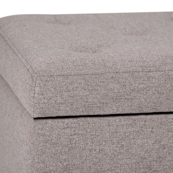 Simpli Home Storage Ottoman In Cloud Grey