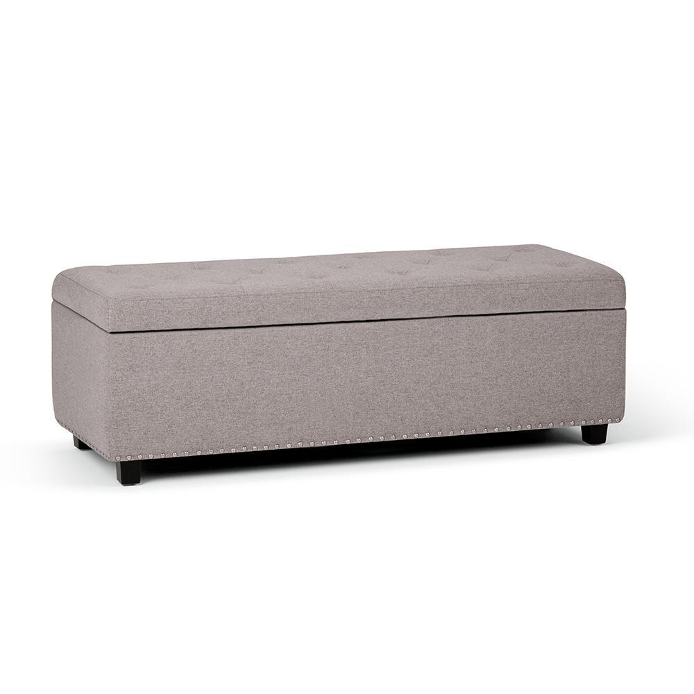 simpli home Storage Ottoman in Cloud Grey