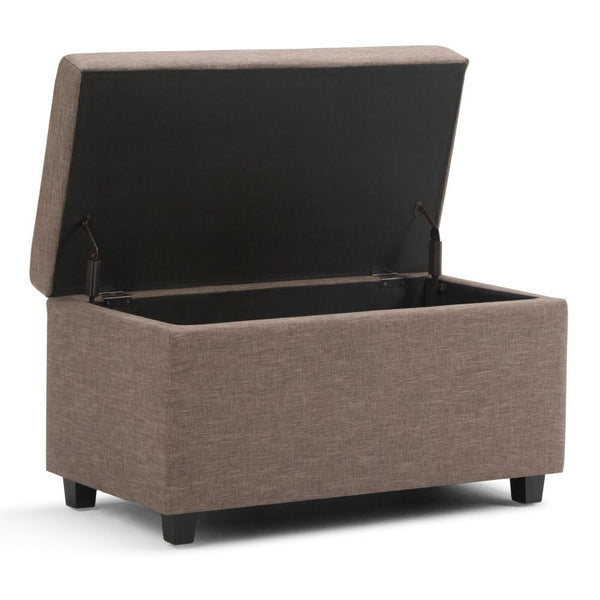 Simpli Home Storage Ottoman In Fawn Brown