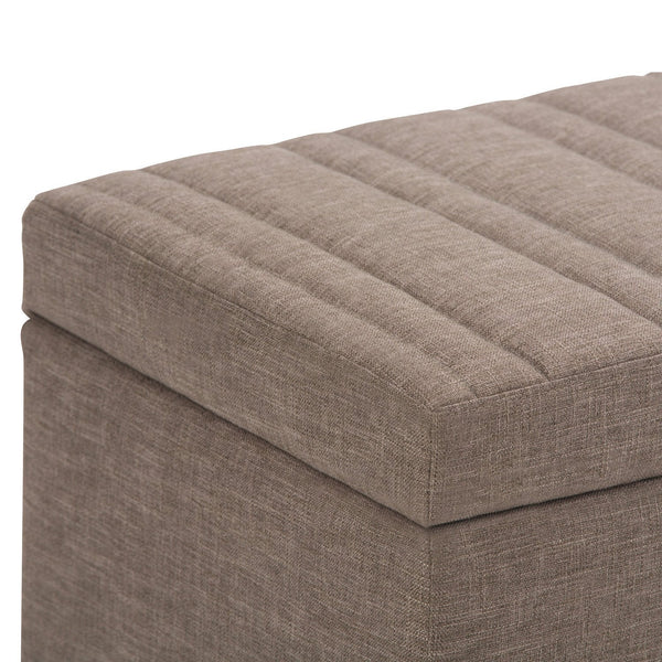 Simpli Home Storage Ottoman In Fawn Brown