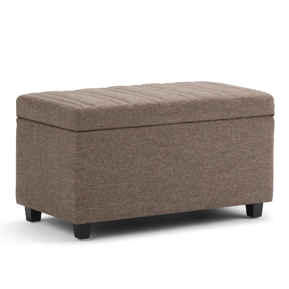 simpli home Storage Ottoman in Fawn Brown