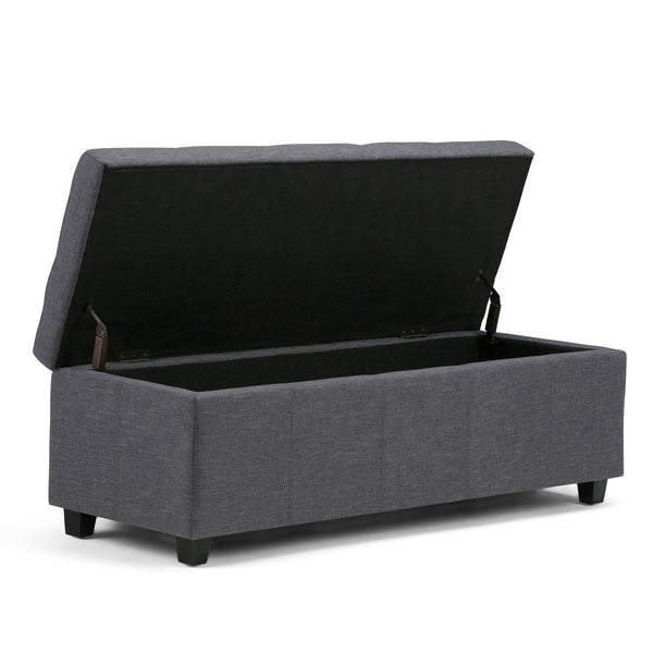 Simpli Home Storage Ottoman In Linen