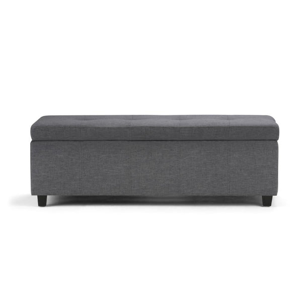 Simpli Home Storage Ottoman In Linen