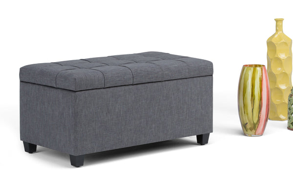 Simpli Home Storage Ottoman In Linen