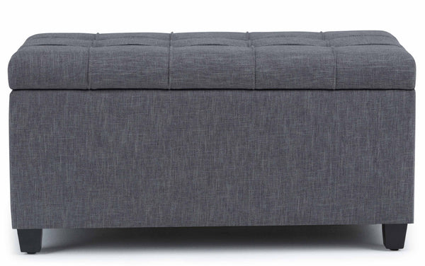 Simpli Home Storage Ottoman In Linen
