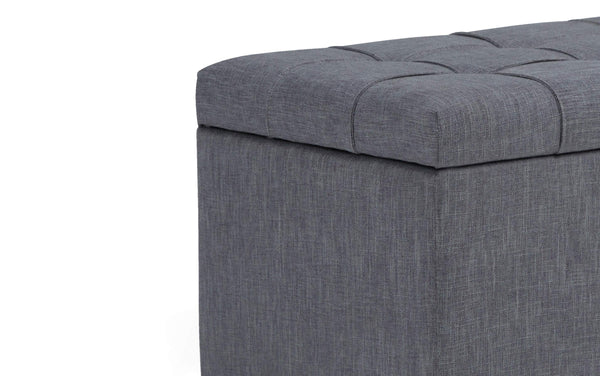 Simpli Home Storage Ottoman In Linen