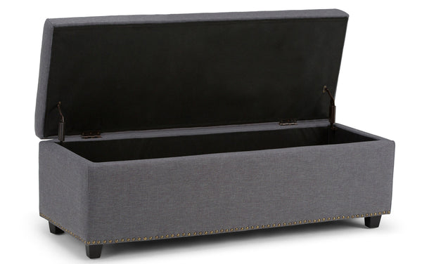 Simpli Home Storage Ottoman In Linen