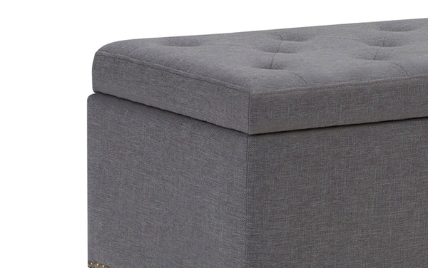 Simpli Home Storage Ottoman In Linen