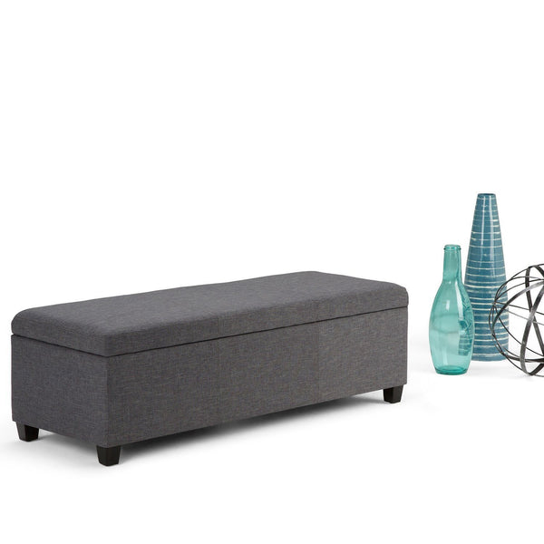 Simpli Home Storage Ottoman In Linen