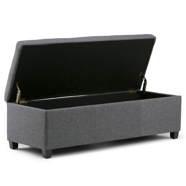 Simpli Home Storage Ottoman In Linen