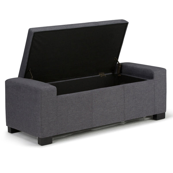 Simpli Home Storage Ottoman In Linen