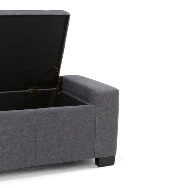 Simpli Home Storage Ottoman In Linen