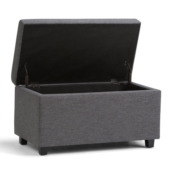 Simpli Home Storage Ottoman In Linen